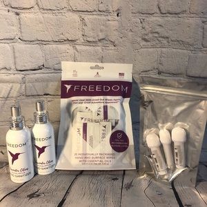 NWT Set of 6 Freedom Natural Products (Sanitizers, Lip Balms, Sanitizing Wipes)